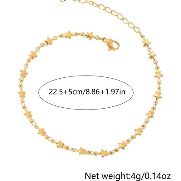 3/$35 NEW Delicate Gold Tone Beaded Chain Anklet Dainty Ankle Bracelet Jewelry - Picture 5 of 6